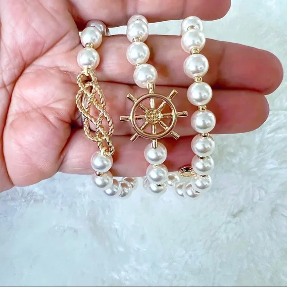 J. Crew Nautical Pearl 3 piece set Bracelets